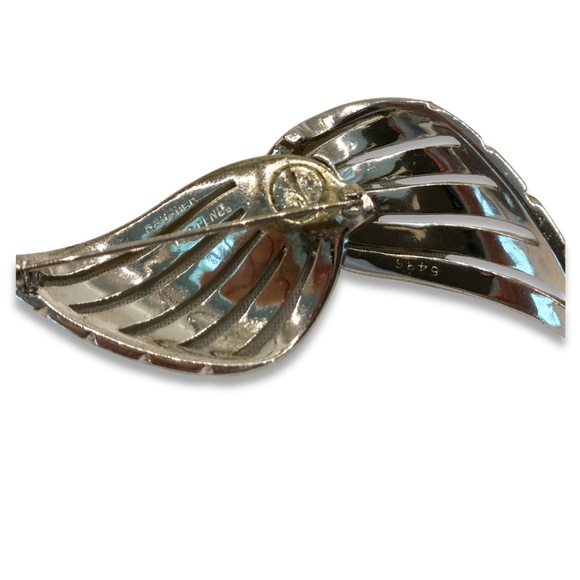 Rare Marcel Boucher Hinged Blue and Clear Rhinestone Pin Collectible - On Sale - Picture 2 of 5